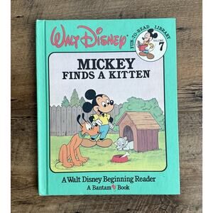 WALT‎ DISNEY'S Beginning Reader 1986 MICKEY FINDS A KITTEN Book Hardcover (#7)